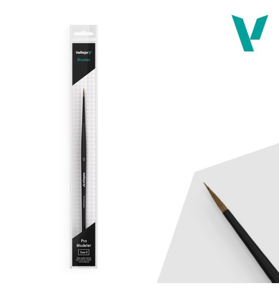 Vallejo Pro Modeler Natural Hair Round Brush No. 0