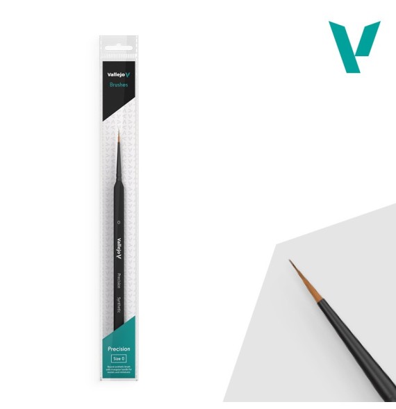 Vallejo Precision Round Synthetic Brush Triangular Handle No. 0
