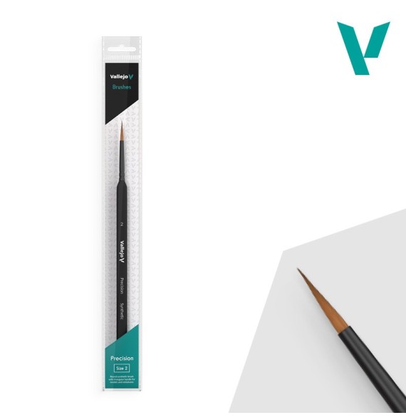 Vallejo Precision Round Synthetic Brush Triangular Handle No. 2