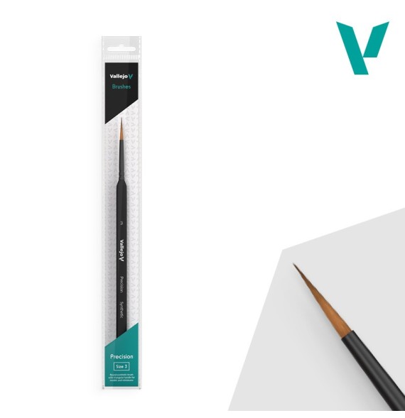 Vallejo Precision Round Synthetic Brush Triangular Handle No. 3