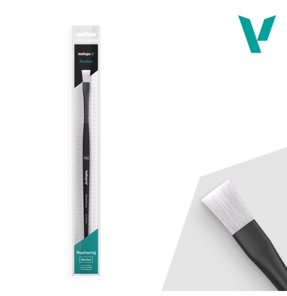 Vallejo Weathering Flat Synthetic Brush No. 6 (M)