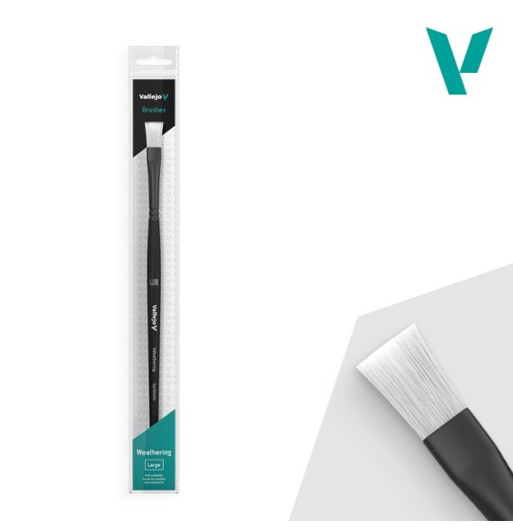 Vallejo Weathering Flat Synthetic Brush No. 8 (L)