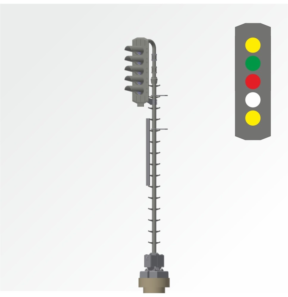 Světelné návěstidlo – 5 světel ž/z/č/b/ž
