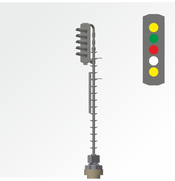 Světelné návěstidlo – 5 světel ž/z/č/b/ž