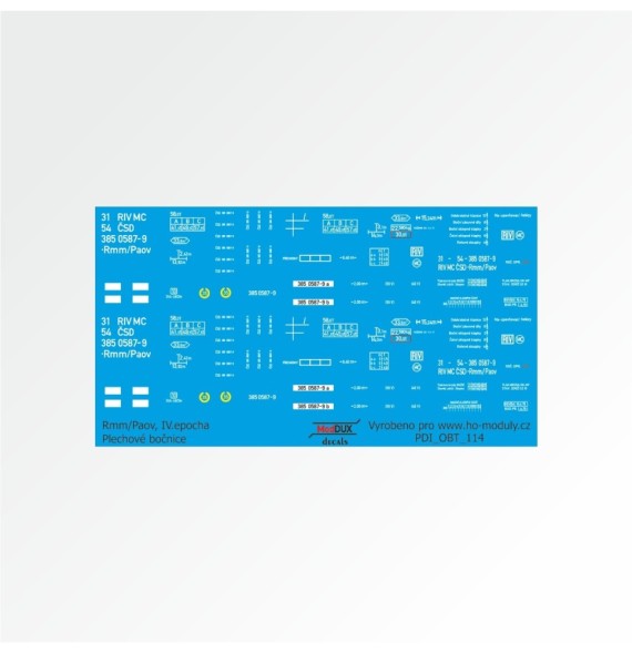 Obtisk Paov / Rmm – plechové bočnice
