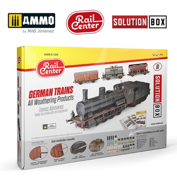 RAIL CENTER SOLUTION BOX 01 – GERMAN TRAINS. All Weathering Products