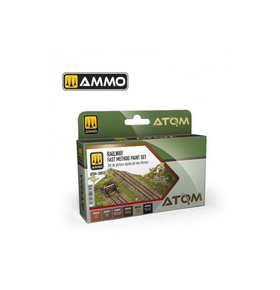 ATOM Railway Fast Method paint Set / ATOM Set de pintura rápida de Vías Férreas
