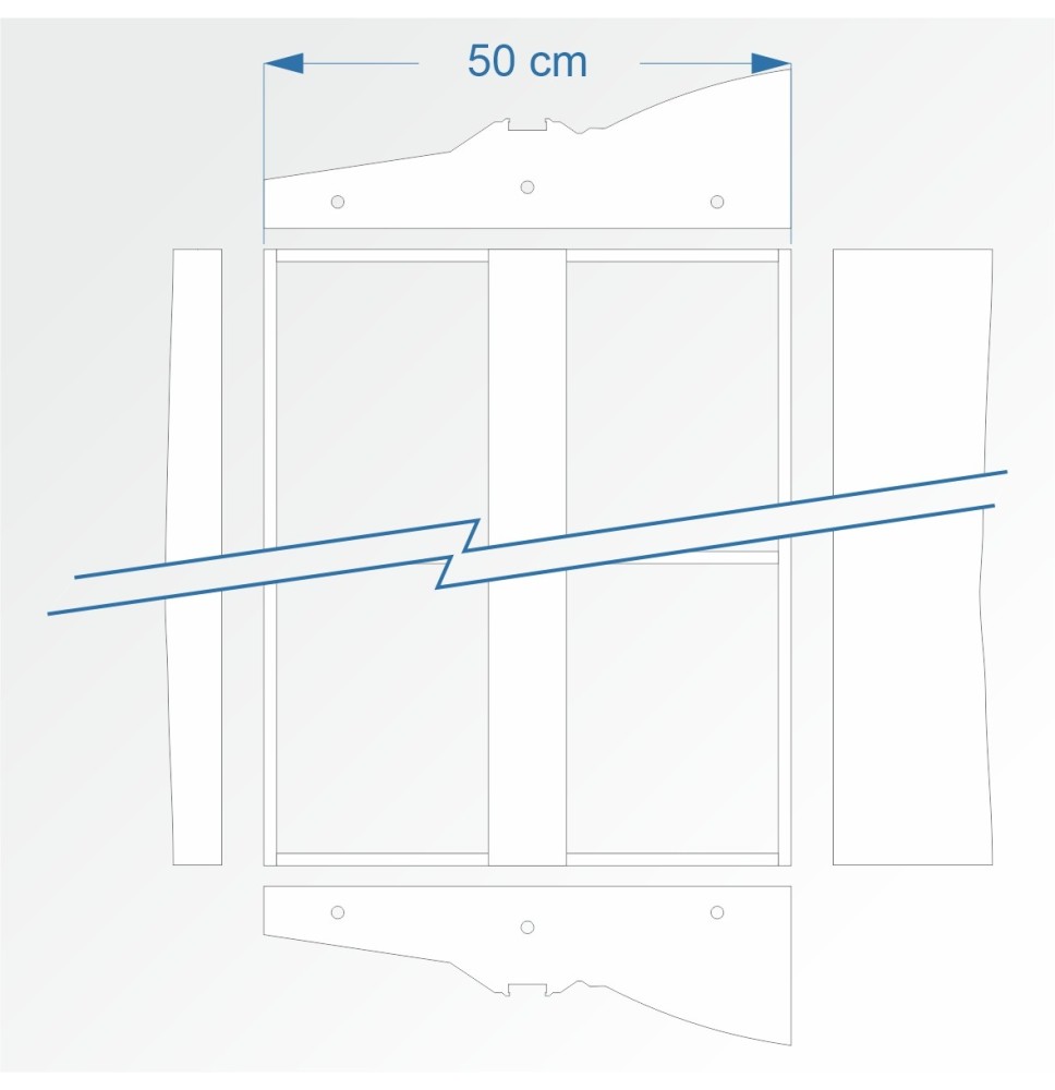 Modul rovný 90 cm – čela B96 a B96