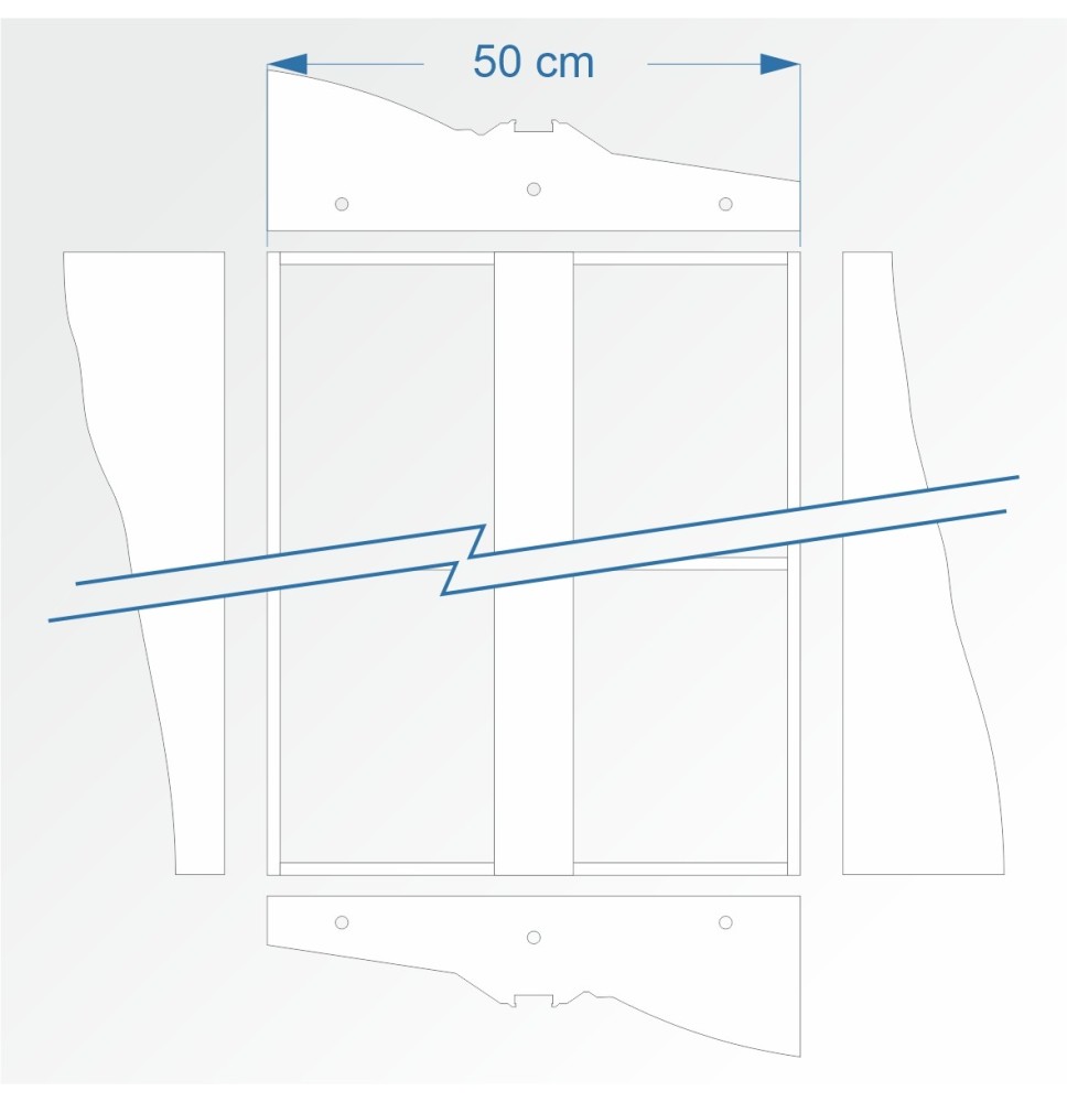 Modul rovný 120 cm – čela B96 a B96