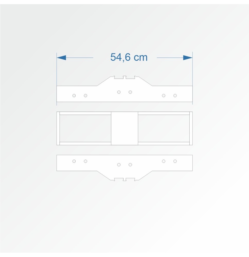 Modul rovný dvojkolejný 15 cm – čela 2D99 a 2D99