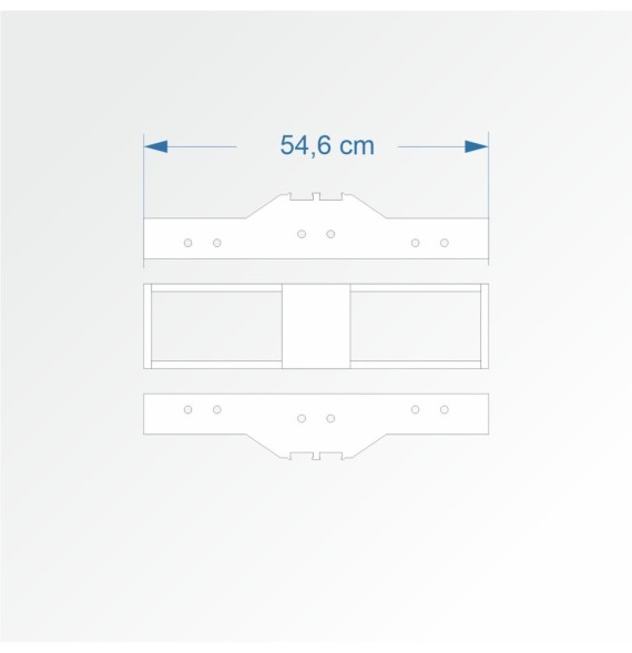 Modul rovný dvojkolejný 15 cm – čela 2D99 a 2D99