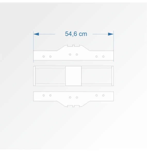 Modul rovný dvojkolejný 15 cm – čela 2D99 a 2D99