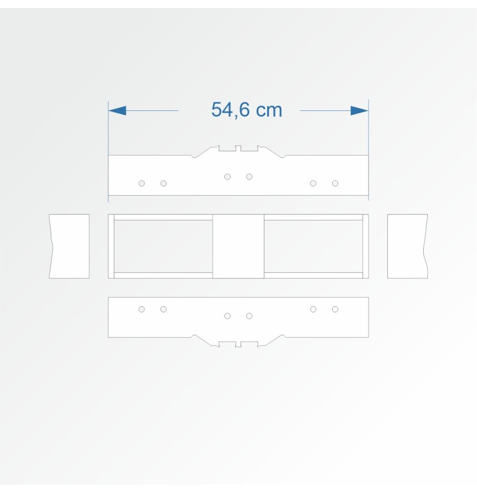 Modul rovný dvojkolejný 15 cm – čela 2E99 a 2E99