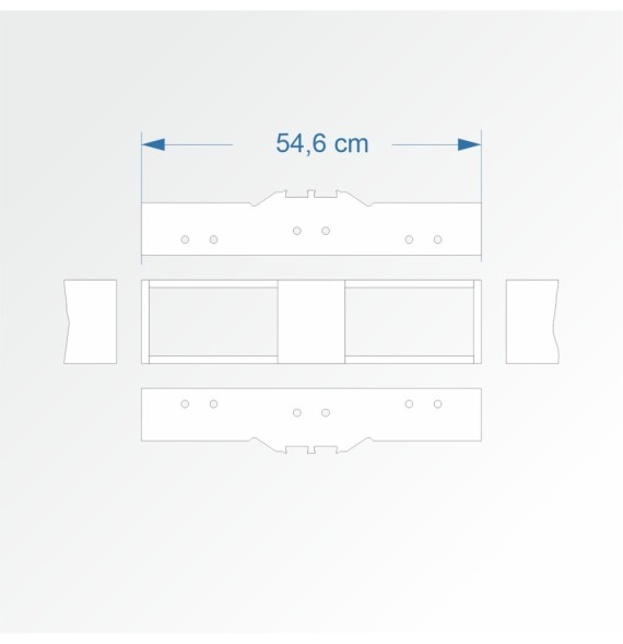 Modul rovný dvojkolejný 15 cm – čela 2E99 a 2E99