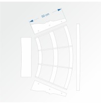 Modul obloukový rádius 100 cm 45°– čela B96 a B96