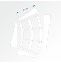 Modul obloukový rádius 100 cm 45°– čela B96 a B96