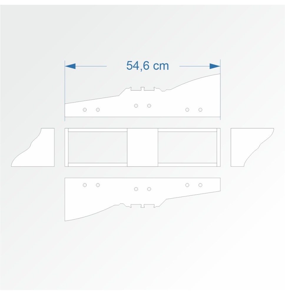 Modul rovný dvojkolejný 15 cm – čela 2B96 a 2B96