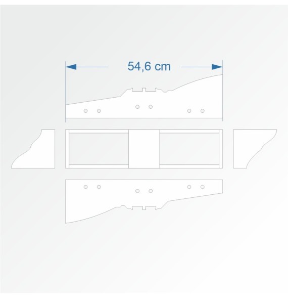 Modul rovný dvojkolejný 15 cm – čela 2B96 a 2B96