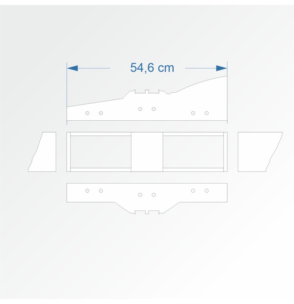 Modul rovný dvojkolejný 15 cm – čela 2B96 a 2D99