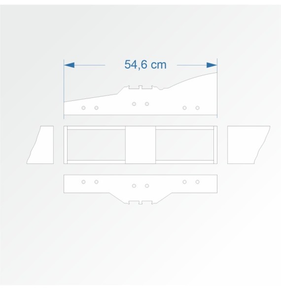 Modul rovný dvojkolejný 15 cm – čela 2B96 a 2D99