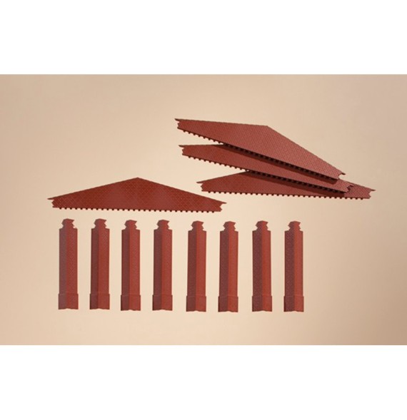 Štíty a rohové sloupy - červené