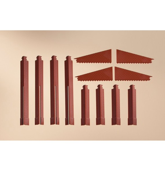 Štíty a rohové sloupy - červené