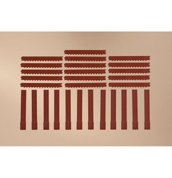 Římsy a rohové sloupy - červené