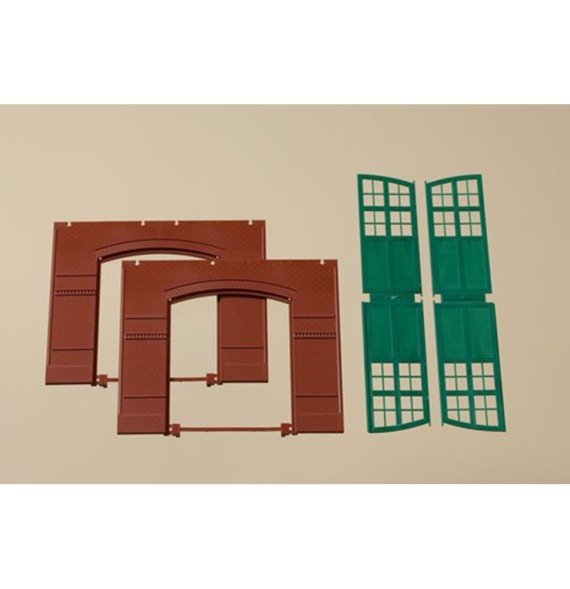 Stěny 2326A červené s vraty