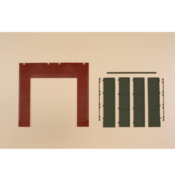 Stěny 2579A červené s vraty