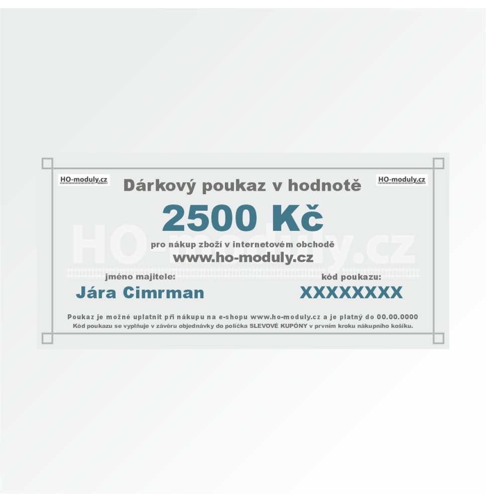Dárková poukázka 2500 Kč
