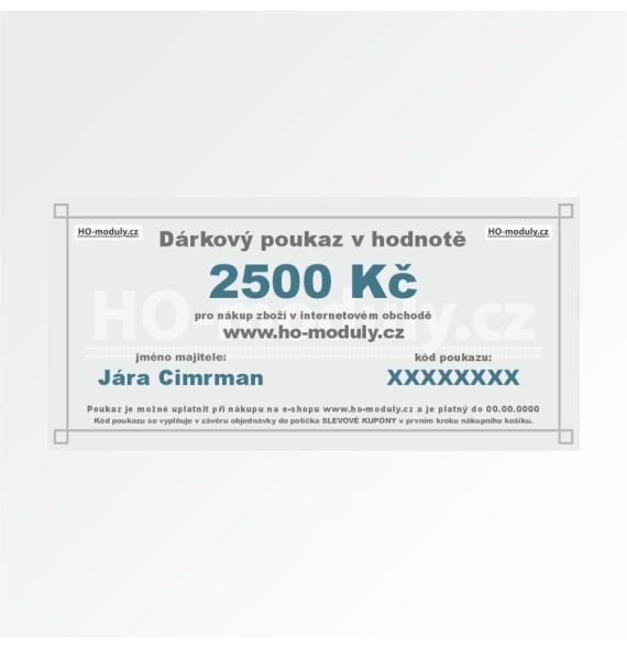 Dárková poukázka 2500 Kč