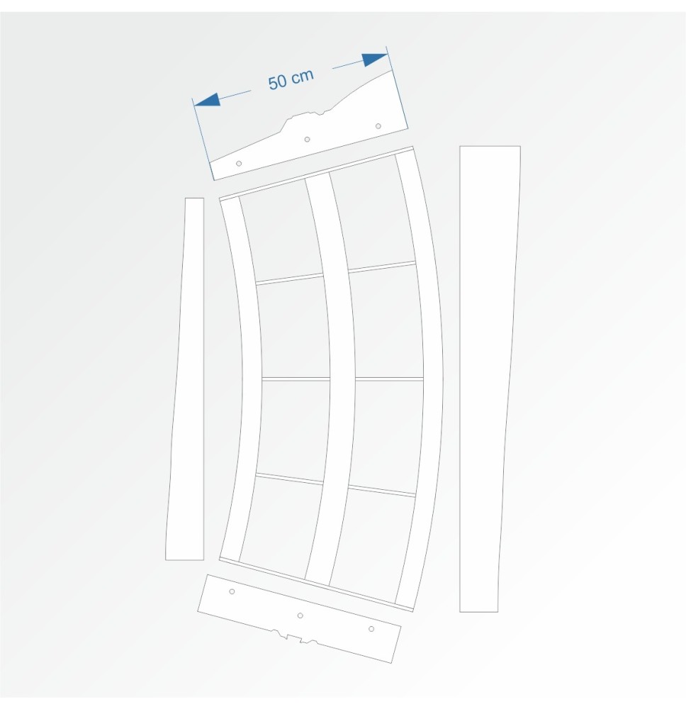 Modul obloukový rádius 200 cm 30°– čela B96 a F96