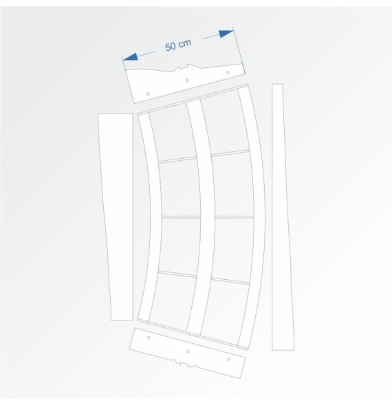 Modul obloukový rádius 200 cm 30°– čela B96 a F96
