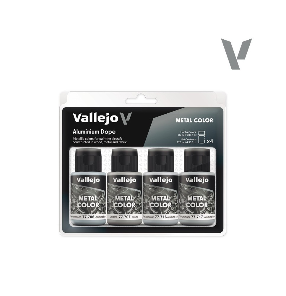 Vallejo Metal Color 77603 – Aluminium Dope Set