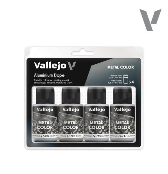 Vallejo Metal Color 77603 – Aluminium Dope Set