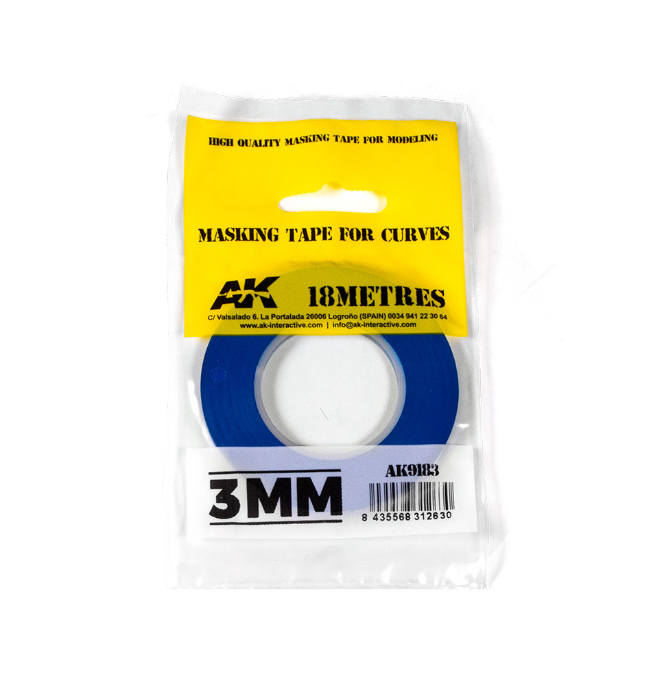 Blue masking Tape for curves 3 mm