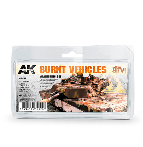 BURNT VEHICLES SET