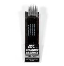 SET OF 5 SILICONE BRUSHES MEDIUM HARD TIP SMALL