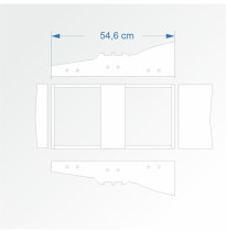 Modul rovný dvojkolejný 30 cm – čela 2B96 a 2B96