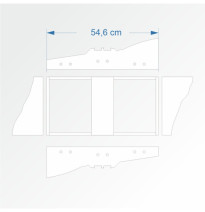 Modul rovný dvojkolejný 30 cm – čela 2B96 a 2B96