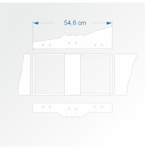 Modul rovný dvojkolejný 30 cm – čela 2B96 a 2D99