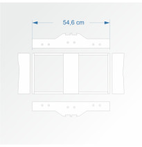 Modul rovný dvojkolejný 30 cm – čela 2D99 a 2D99