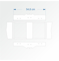 Modul rovný dvojkolejný 30 cm – čela 2D99 a 2E99
