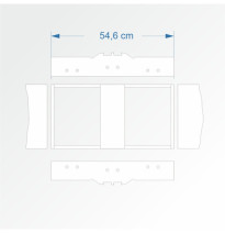 Modul rovný dvojkolejný 30 cm – čela 2E99 a 2E99