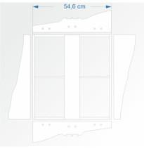 Modul rovný dvojkolejný 60 cm – čela 2B96 a 2B96