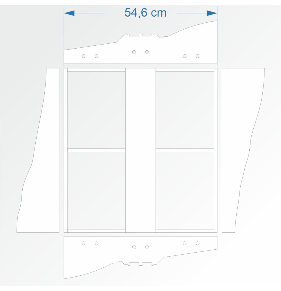 Modul rovný dvojkolejný 60 cm – čela 2B96 a 2B96