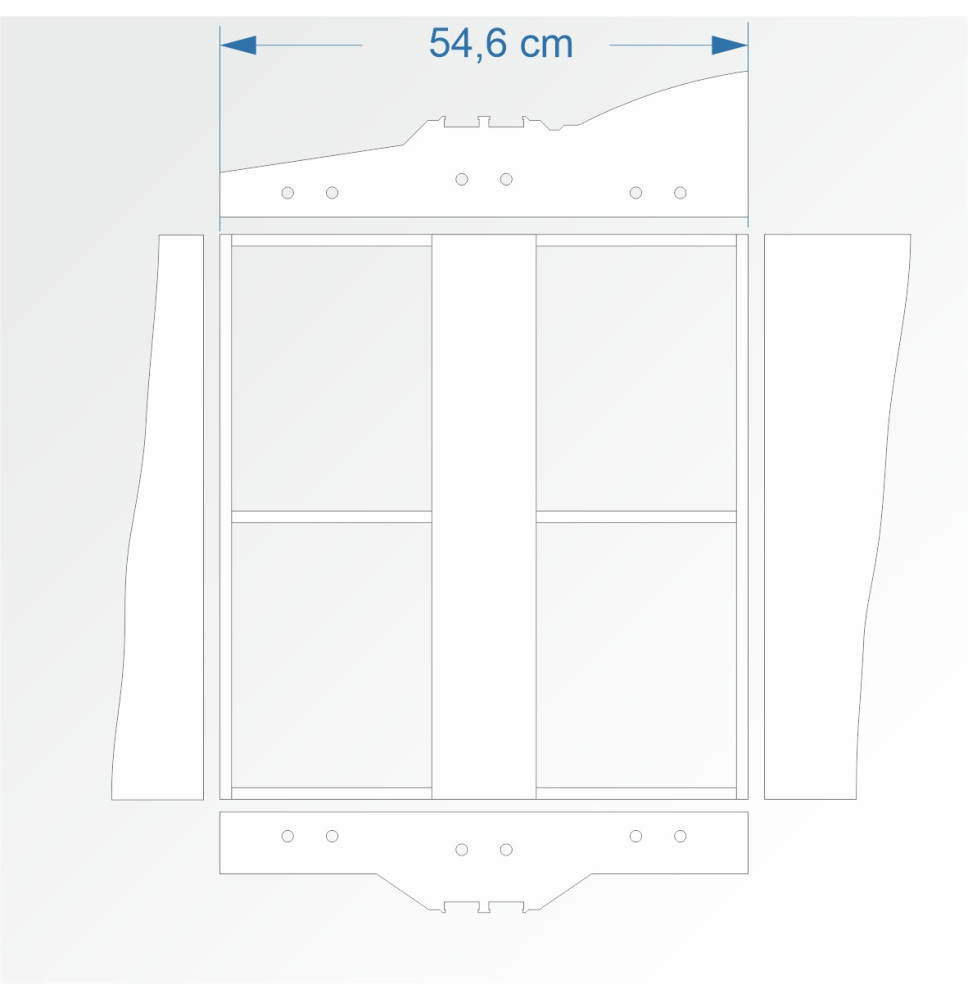 Modul rovný dvojkolejný 60 cm – čela 2B96 a 2D99