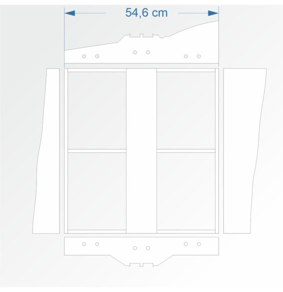 Modul rovný dvojkolejný 60 cm – čela 2B96 a 2D99