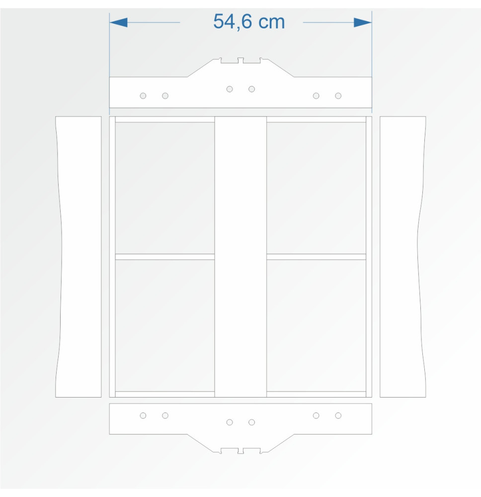 Modul rovný dvojkolejný 60 cm – čela 2D99 a 2D99