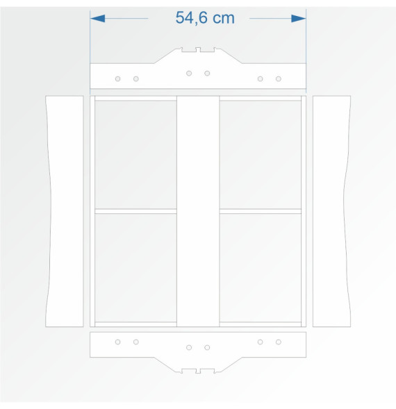 Modul rovný dvojkolejný 60 cm – čela 2D99 a 2D99
